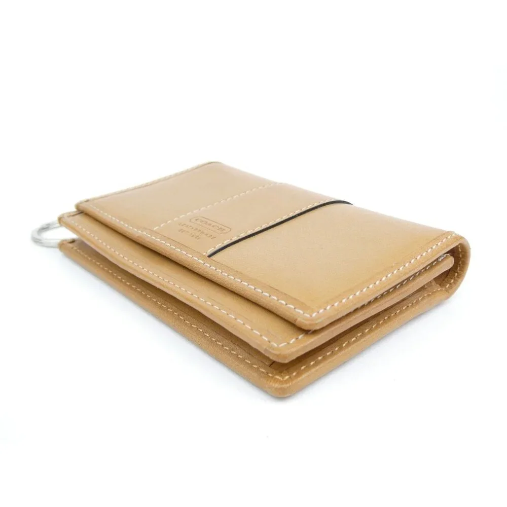 Coach‎ Tan Leather Key Holder Wallet
